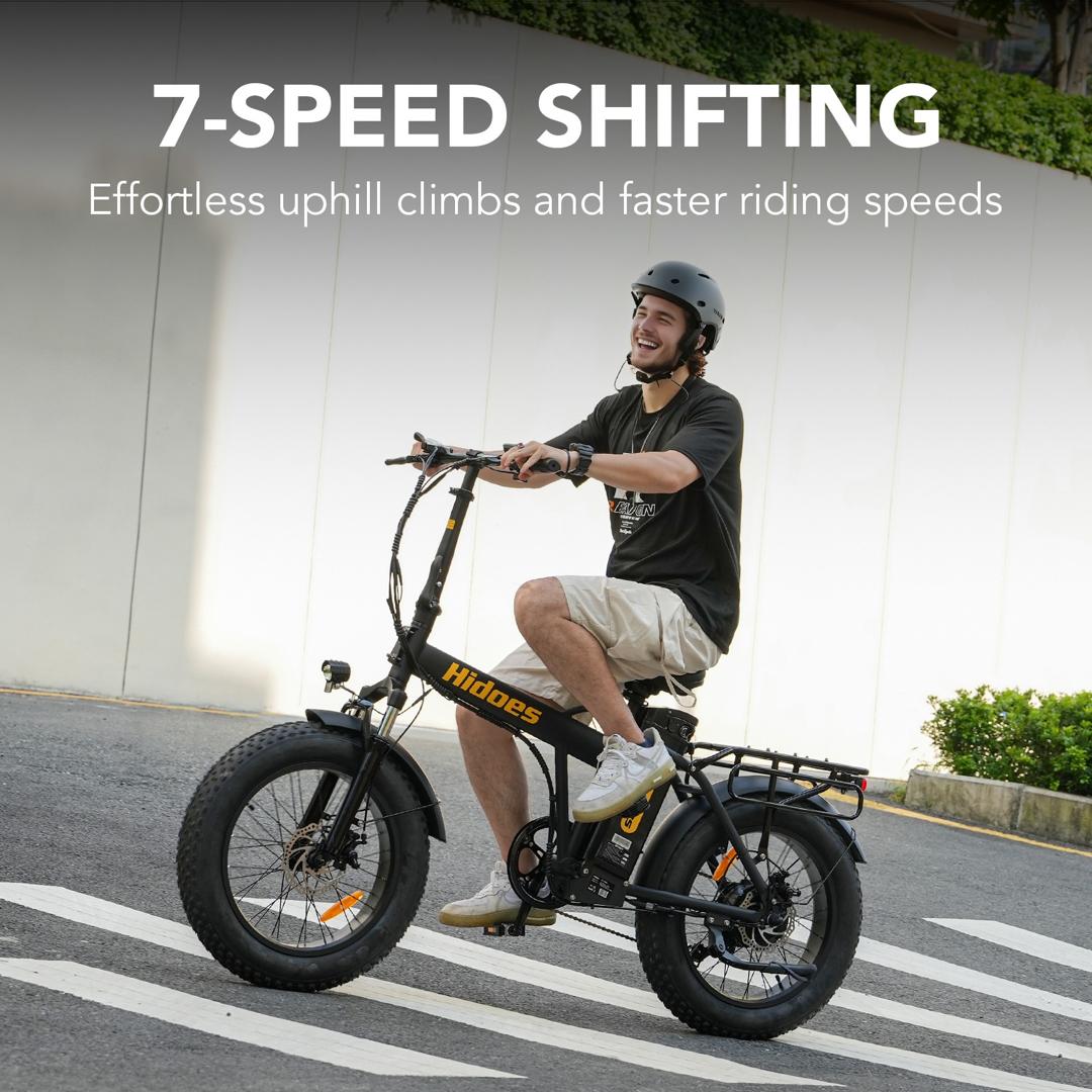 Hidoes F3 Pro Fat Tyre Electric Bike – 48V 13Ah Folding E-Bike with 65km Range