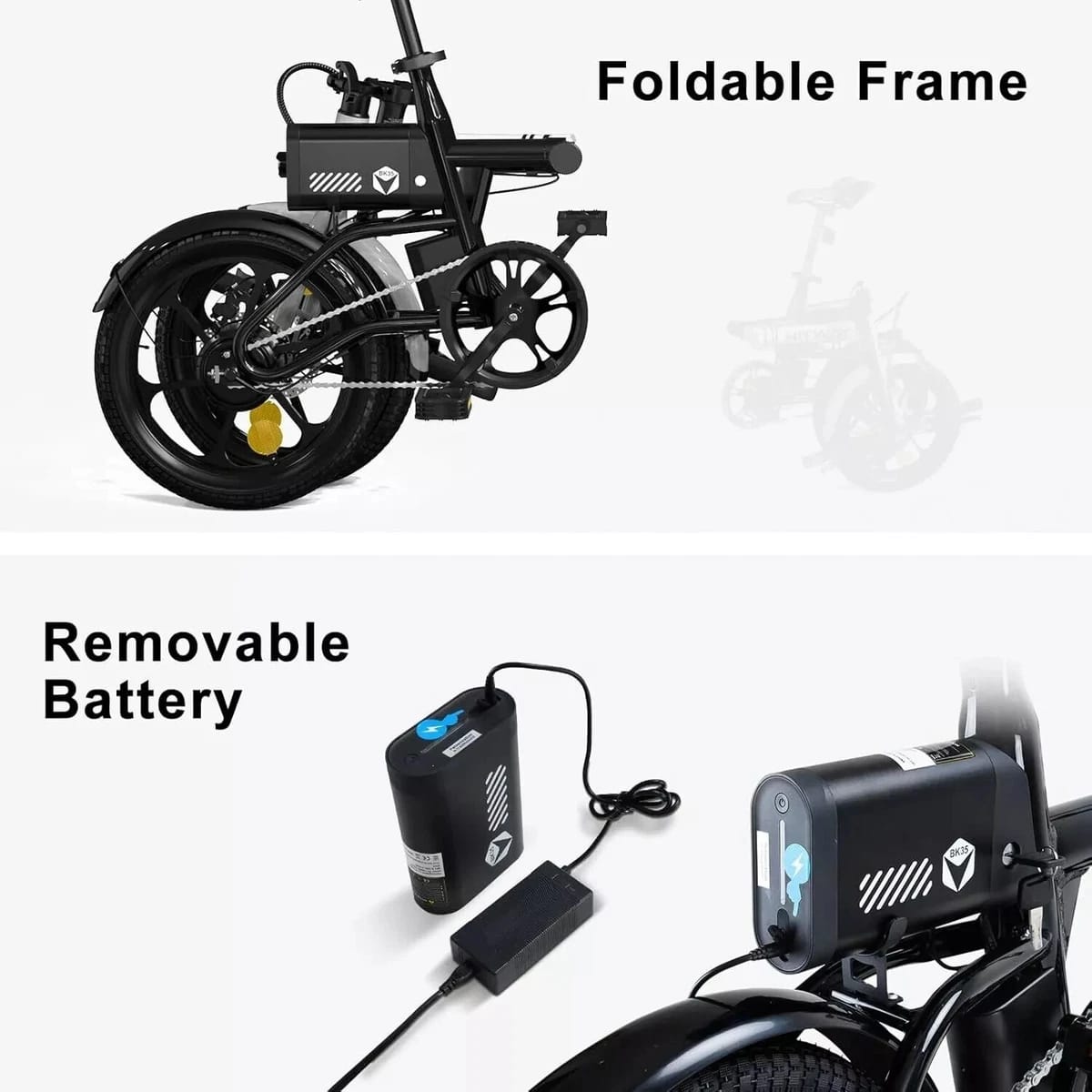 KOOLUX X1 Folding Electric Bike 250W – 16 Inch E-Bike with Removable Battery