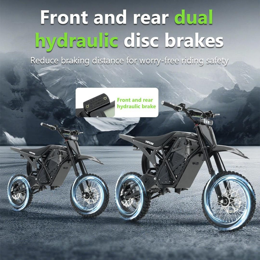 VIPCOO H3 Electric Dirt Bike 3500W – 48V 23Ah Off-Road E-Bike