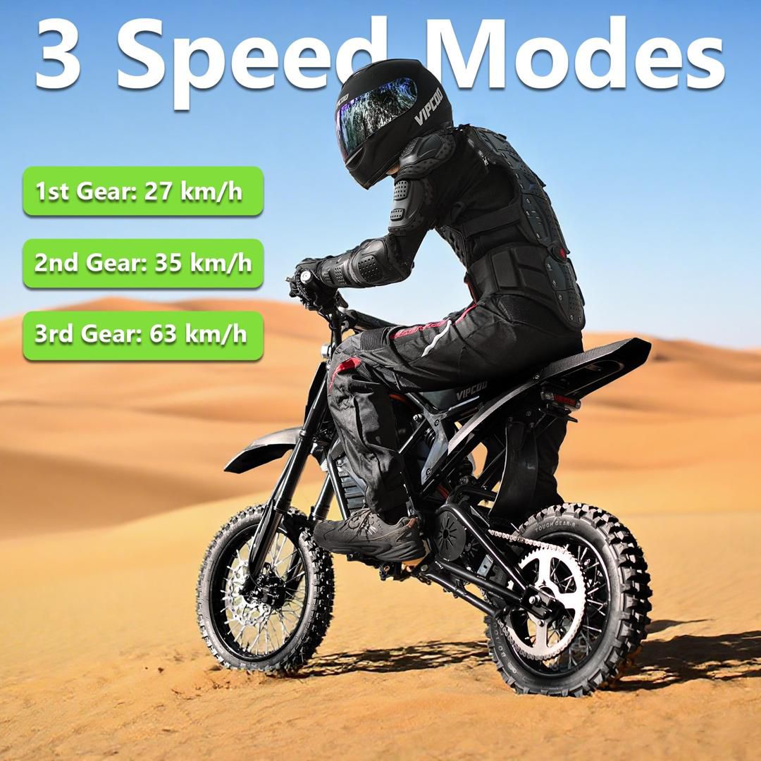 VIPCOO H3 Electric Dirt Bike 3500W – 48V 23Ah Off-Road E-Bike