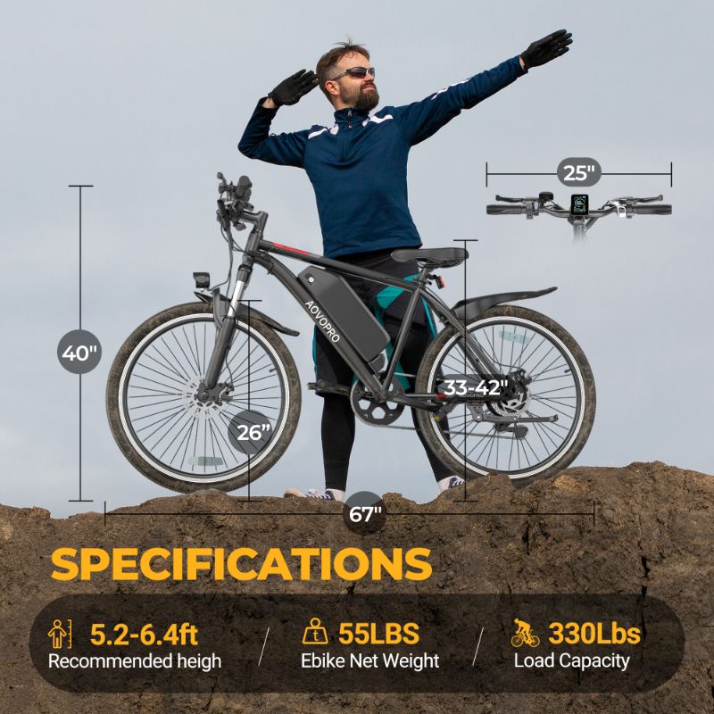 Ladped BK900 Electric Mountain Bike 350W / 15.5mph – 26-Inch E-Bike
