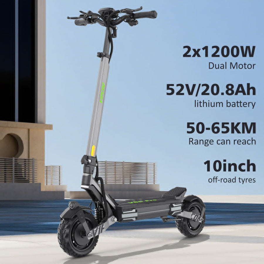 VIPCOO VS6 Pro Electric Scooter 250W / 15.5mph Dual Motor E-Scooter with NFC Lock