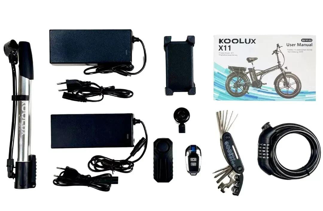KOOLUX X11S Folding Electric Bike 750W / 15.5mph – Dual Battery 48V Fat Tyre E-Bike
