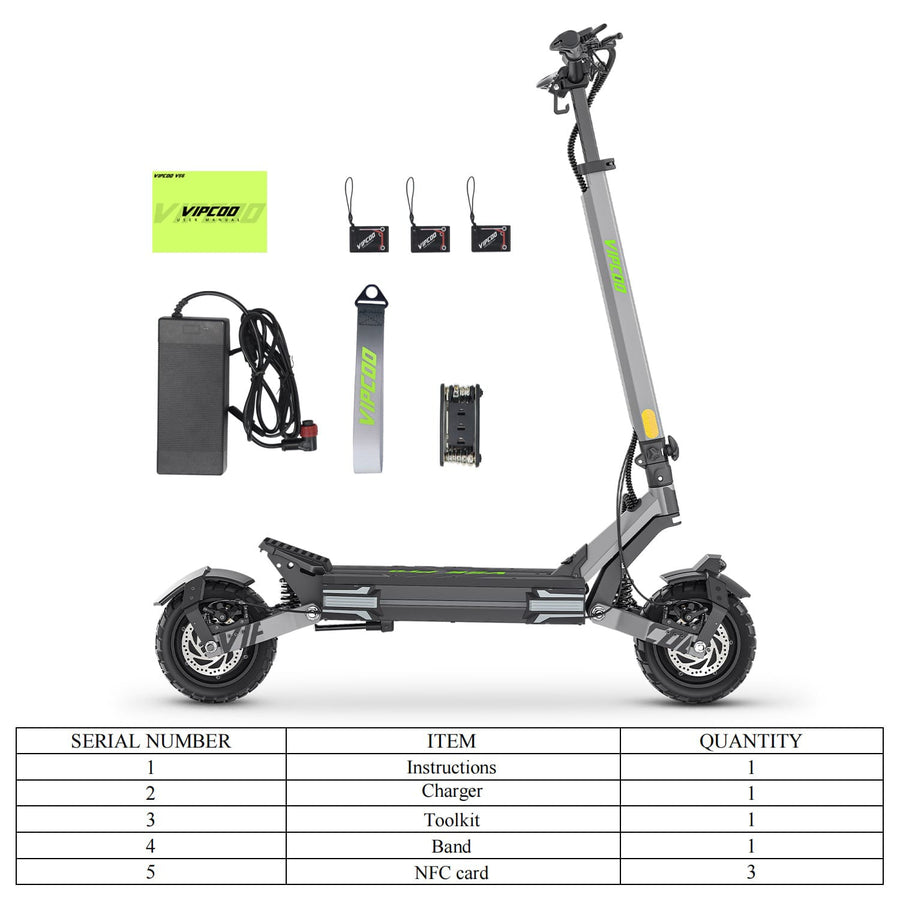 VIPCOO VS6 Pro Electric Scooter 250W / 15.5mph Dual Motor E-Scooter with NFC Lock
