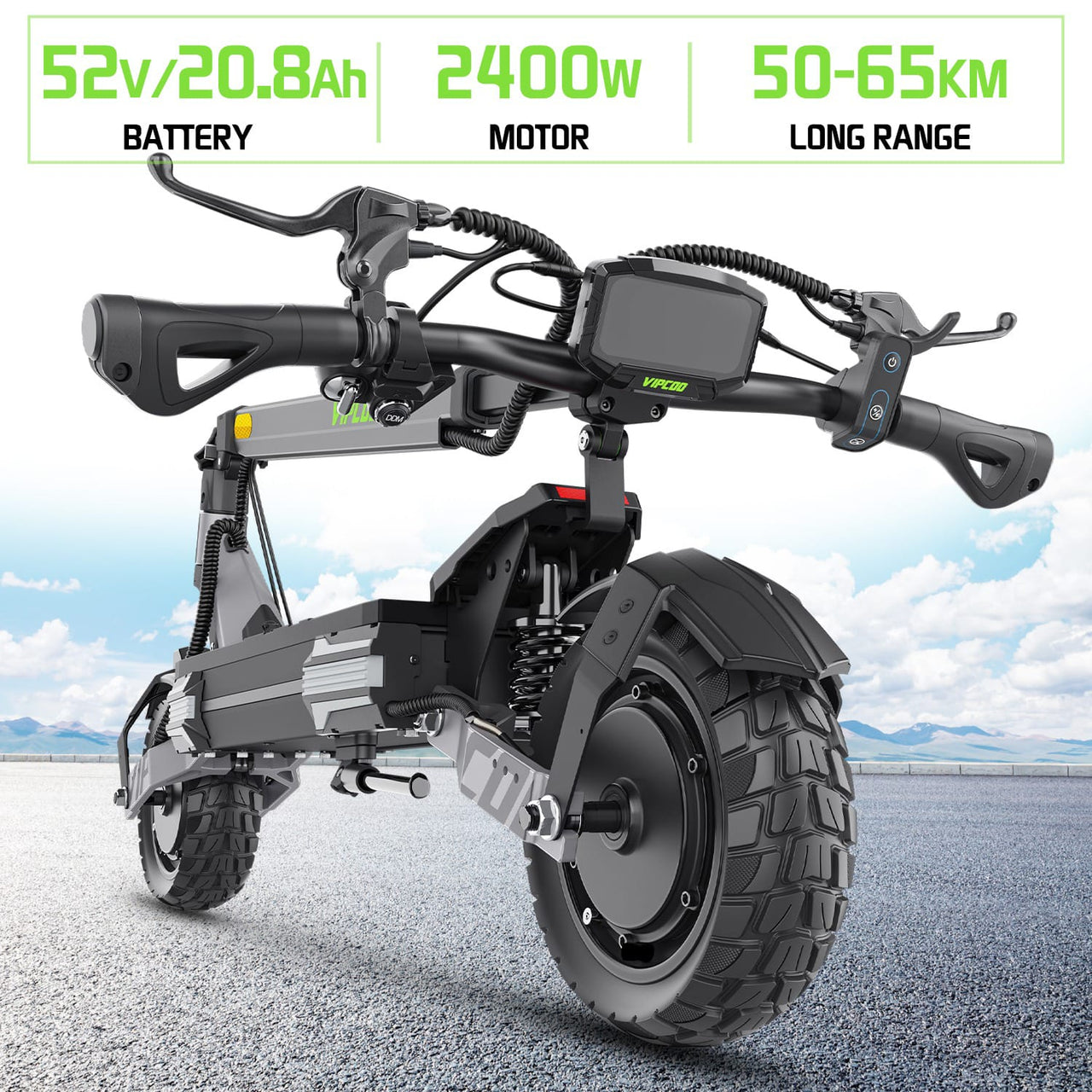 VIPCOO VS6 Pro Electric Scooter 250W / 15.5mph Dual Motor E-Scooter with NFC Lock